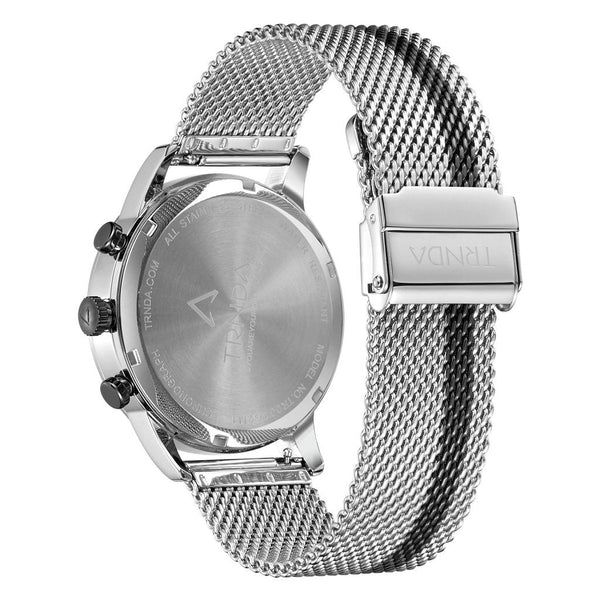 Trnda Men's Stainless Steel Watch, Silver Mesh Band | Trn12345 by i-watch