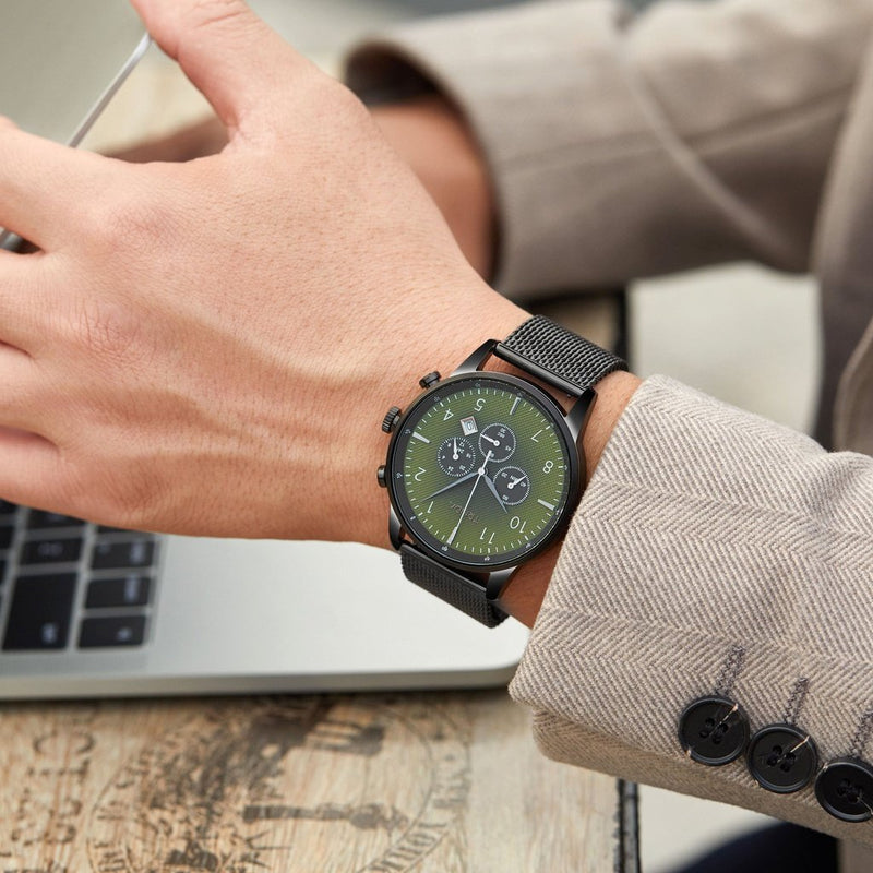 Trnda Men's Stainless Steel Watch, Black Mesh Band | Trnda-001 by i-watch