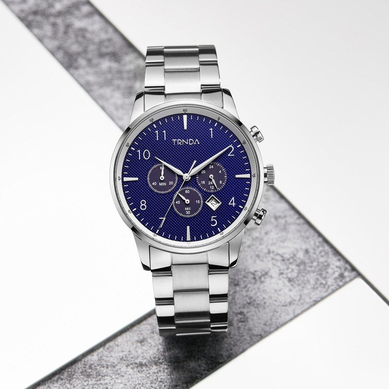 Trnda Men's Stainless Steel Watch, Dark Blue Dial | Tsw43sdb by i-watch