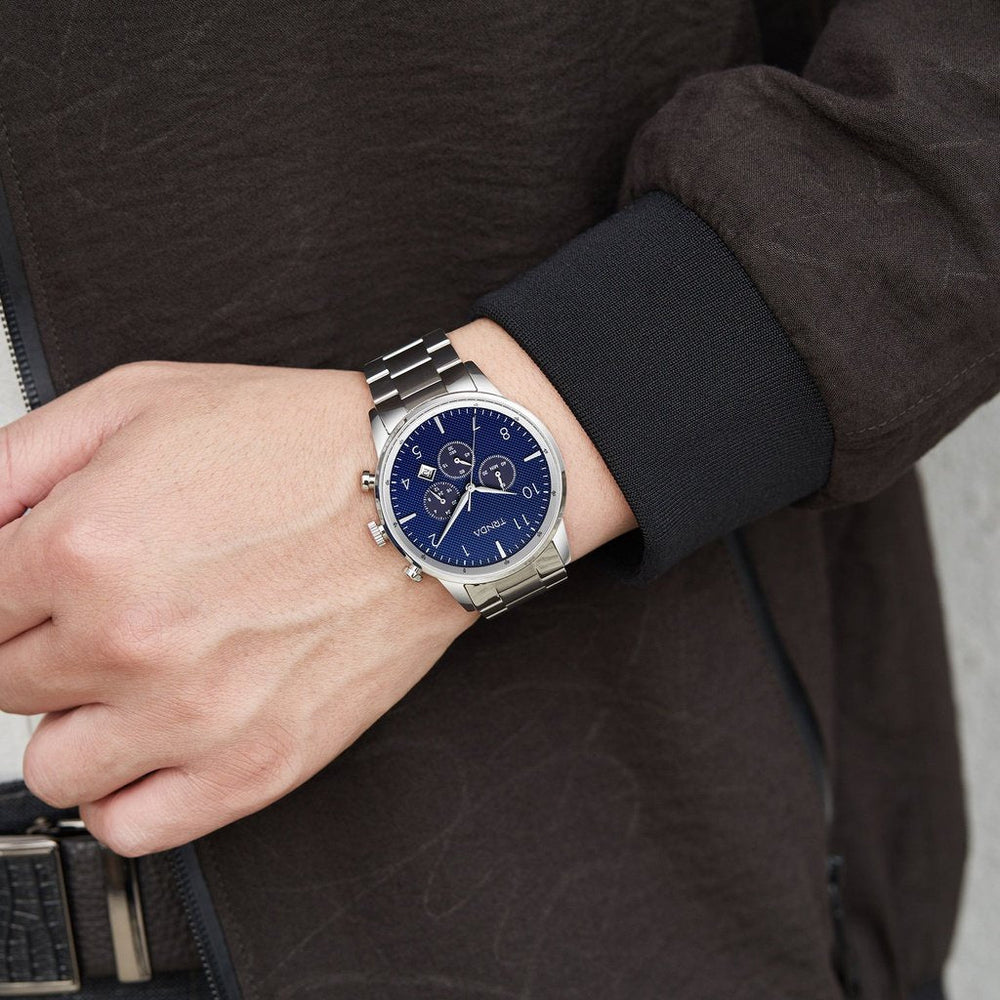 Trnda Men's Stainless Steel Watch, Dark Blue Dial | Tsw43sdb by i-watch
