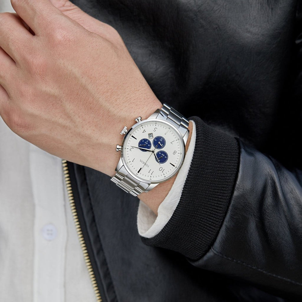 Trnda Men's Stainless Steel Watch, Silver Dial | Trn-Sw43mm by i-watch