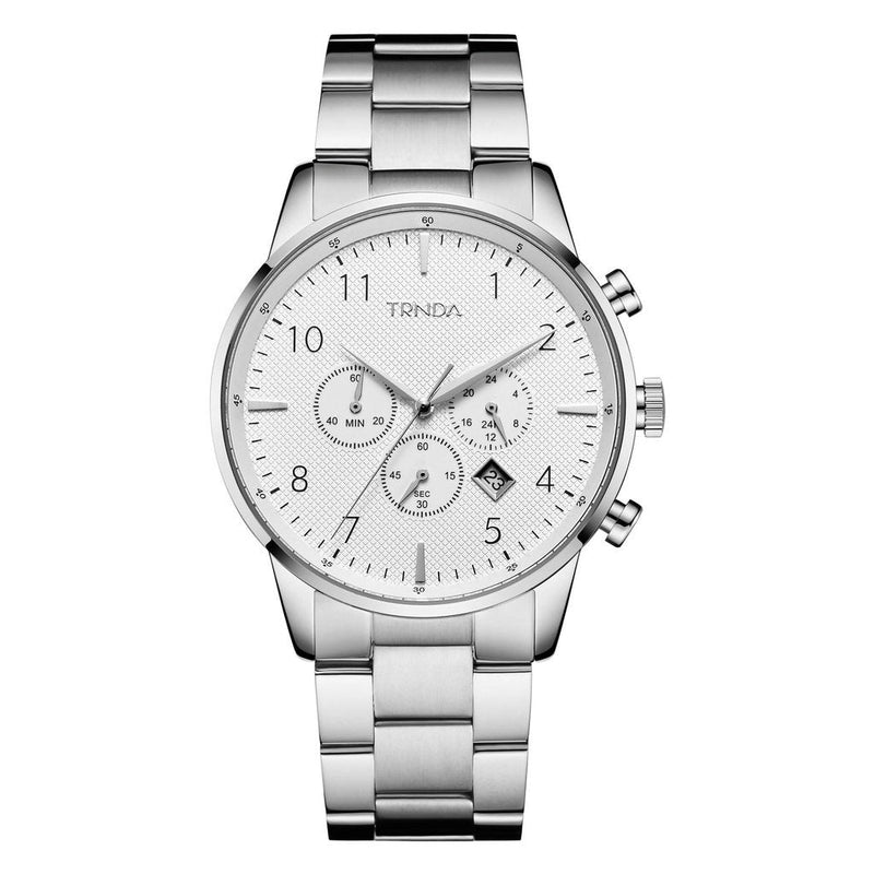 Trnda Men's Stainless Steel Watch, Silver Dial | Trn-Ss43mm by i-watch
