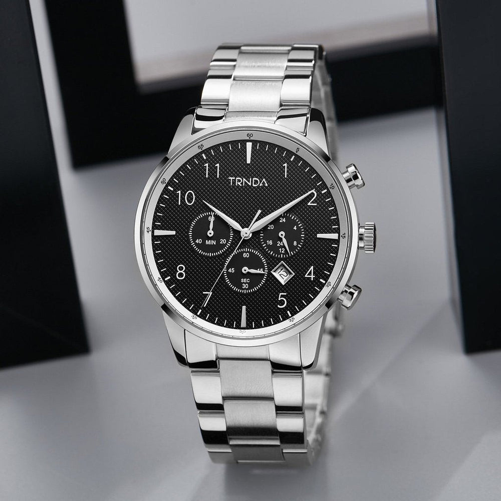 Trnda Men's Stainless Steel Watch, Charcoal Black Dial | Trnda43mm by i-watch