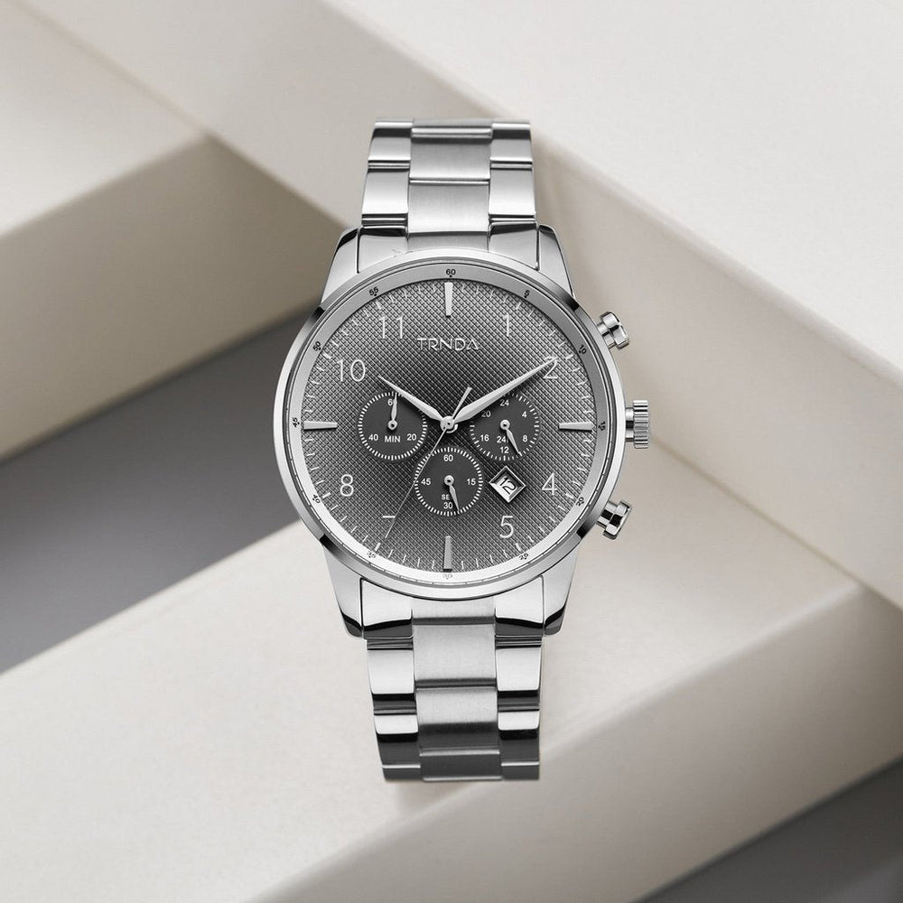 Trnda Men's Stainless Steel Watch, Gradient Gray Dial | Trn-Ss43 by i-watch
