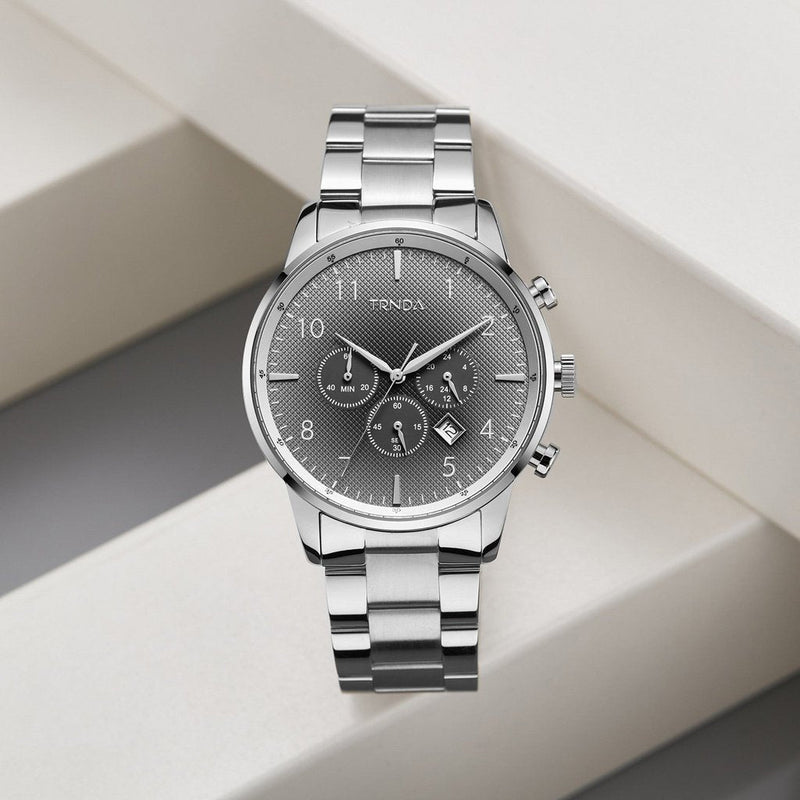 Trnda Men's Stainless Steel Watch, Gradient Gray Dial | Trn-Ss43 by i-watch