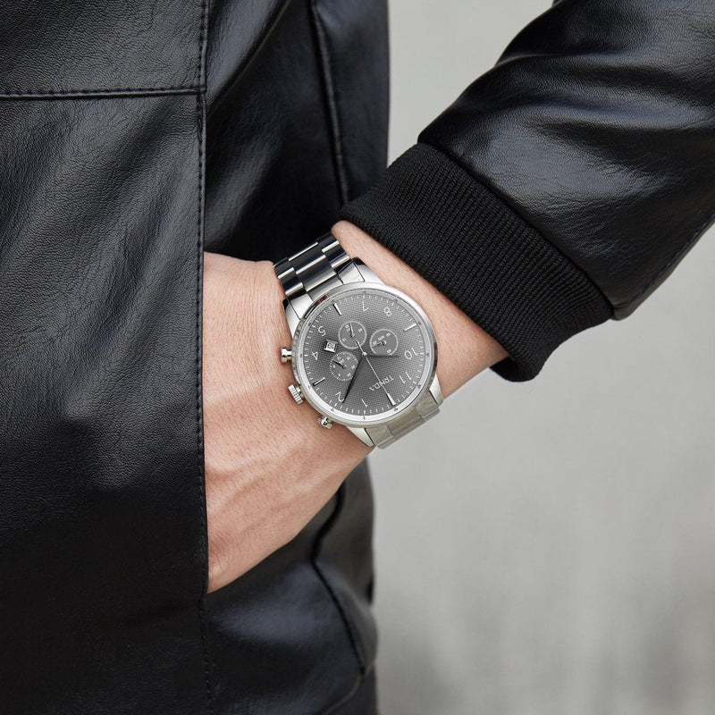 Trnda Men's Stainless Steel Watch, Gradient Gray Dial | Trn-Ss43 by i-watch