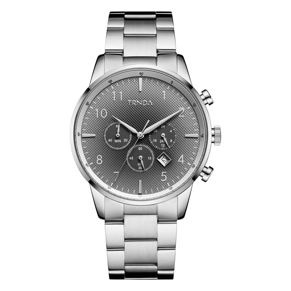 Trnda Men's Stainless Steel Watch, Gradient Gray Dial | Trn-Ss43 by i-watch
