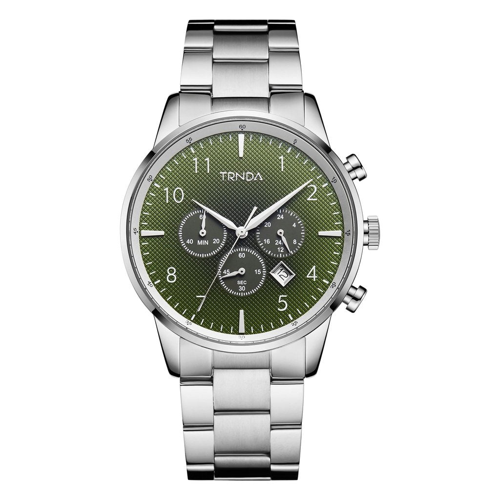 Trnda Men's Stainless Steel Watch, Gradient Green Dial | Trn43mm by i-watch
