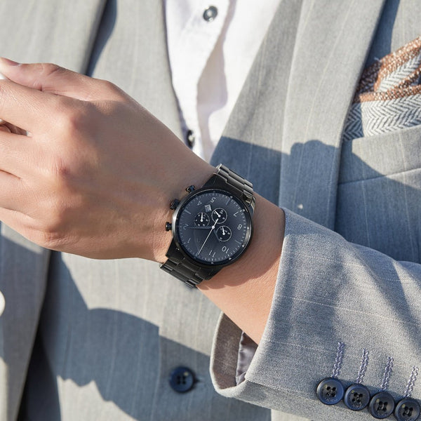 Trnda Men's Black Stainless Steel Watch, Gray Dial | Trn-43b by i-watch