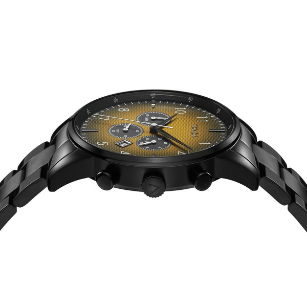 Trnda Men's Black Stainless Steel Watch, Cedar Brown Dial | Trn-M43b by i-watch