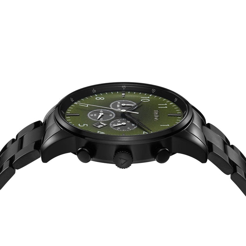 Trnda Men's Black Stainless Steel Watch, Green Dial | Trnda-001 by i-watch