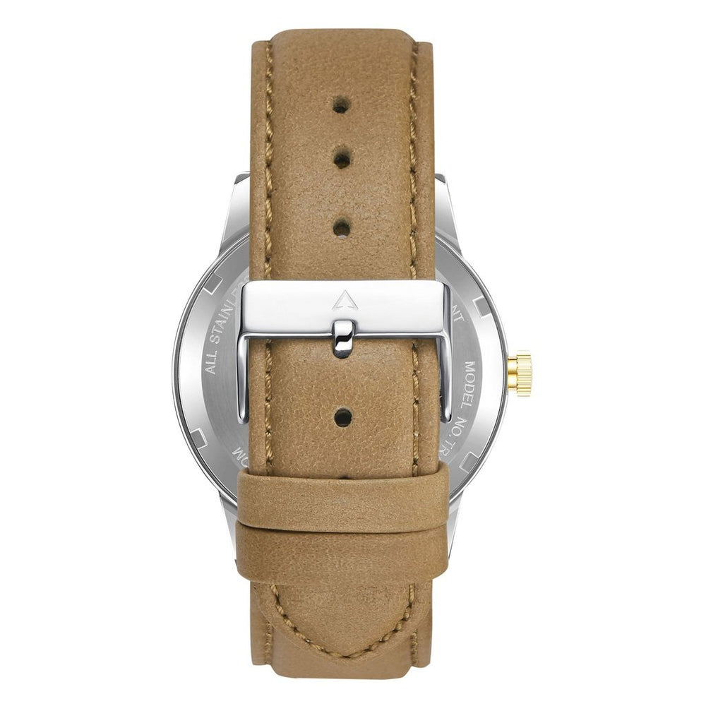 Trnda Men's Stainless Steel Watch, Tan Leather Band | Trn-Ss43 by i-watch