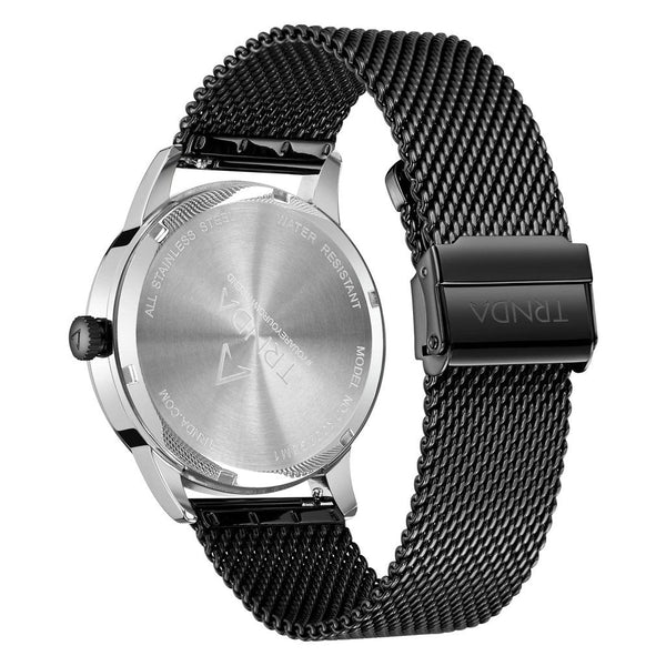Trnda Men's Stainless Steel Watch, Blue Mesh Band | Trn-43mm-Sl by i-watch
