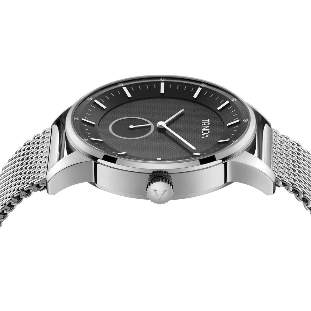 Trnda Men's Stainless Steel Watch, Black Dial | Trnda-Ss43blk by i-watch