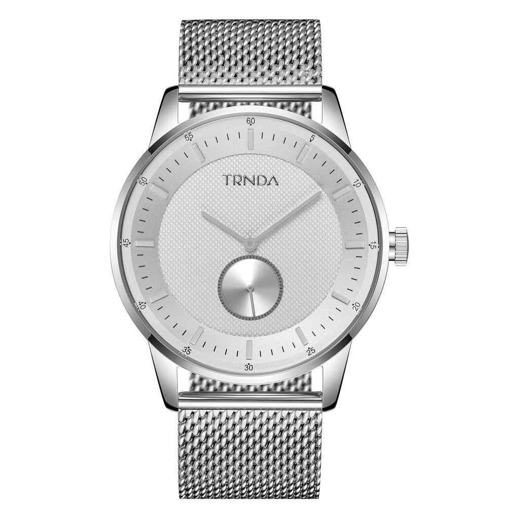 Trnda Men's Stainless Steel Watch, Silver Mesh Band | Trn-43s by i-watch