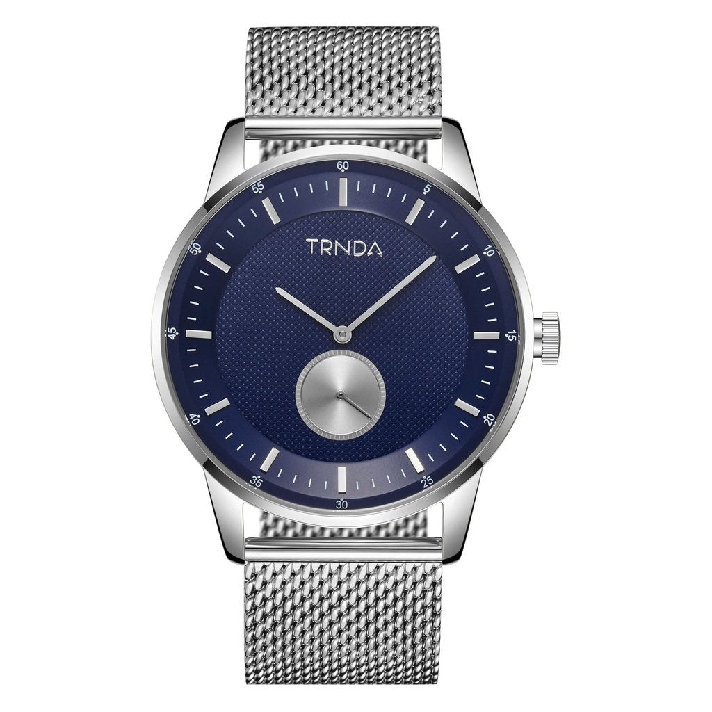 Trnda Men's Stainless Steel Watch, Blue Dial | Trn-Ss43-Bl by i-watch