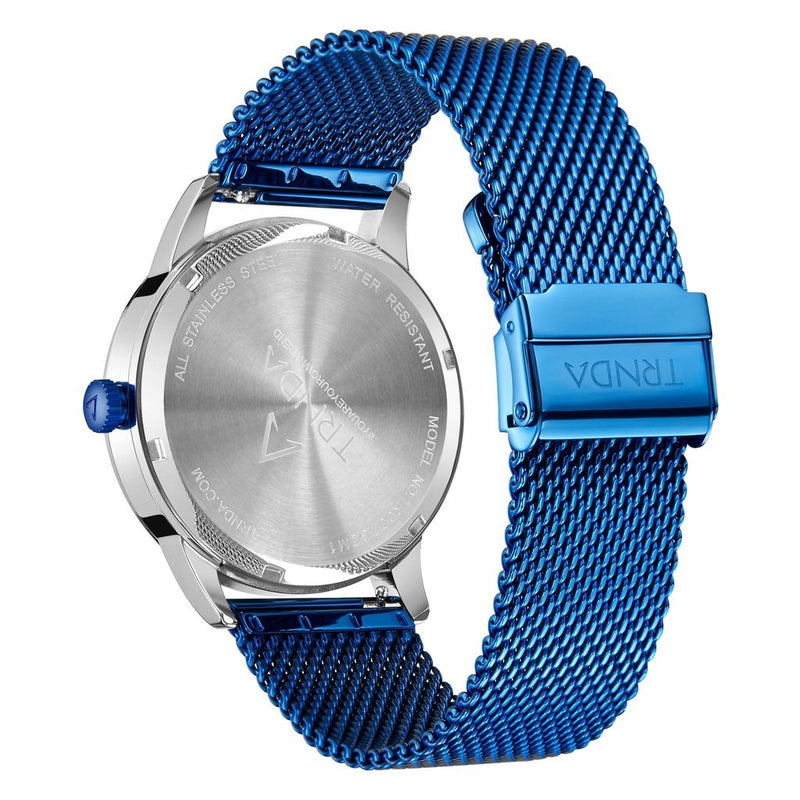 Trnda Men's Stainless Steel Watch, Blue Mesh Band | Trnda-43mm by i-watch