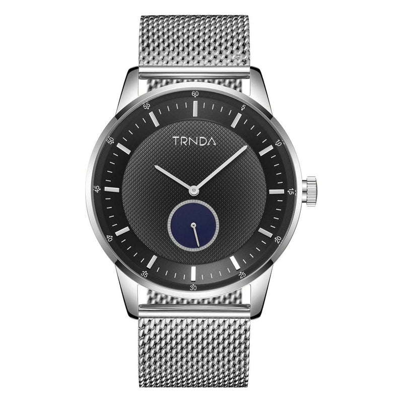 Trnda Men's Stainless Steel Watch, Silver Mesh Band | Trn-Ss43 by i-watch