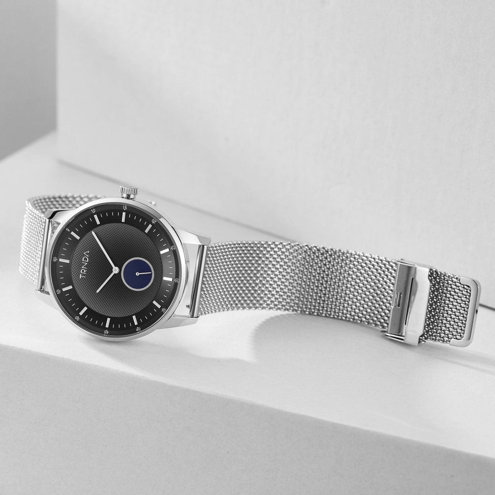Trnda Men's Stainless Steel Watch, Silver Mesh Band | Trn-Ss43 by i-watch