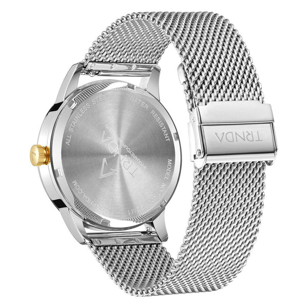 Trnda Men's Stainless Steel Watch, Silver Mesh Band | Trnda-43mm by i-watch