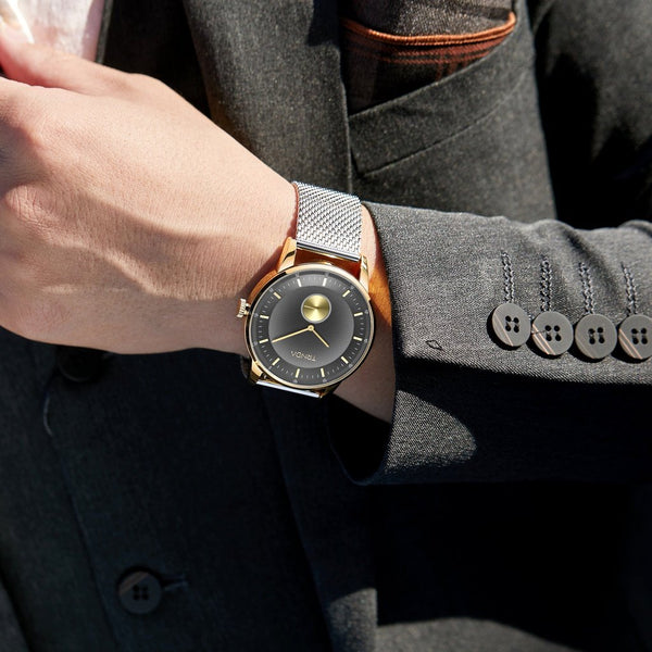 Trnda Men's Gold Stainless Steel Watch, Gray Dial | Trnda-43g by i-watch