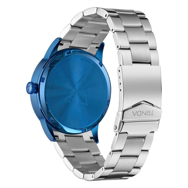 Trnda Men's Stainless Steel Blue Watch, Silver Dial | Trn-W43b by i-watch