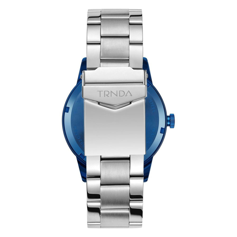 Trnda Men's Stainless Steel Blue Watch, Silver Dial | Trn-W43b by i-watch
