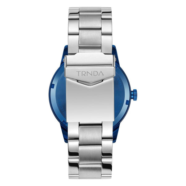 Trnda Men's Stainless Steel Blue Watch, Silver Dial | Trn-W43b by i-watch