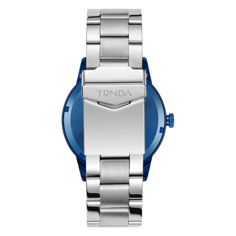 Trnda Men's Stainless Steel Blue Watch, Silver Dial | Trn-W43b by i-watch