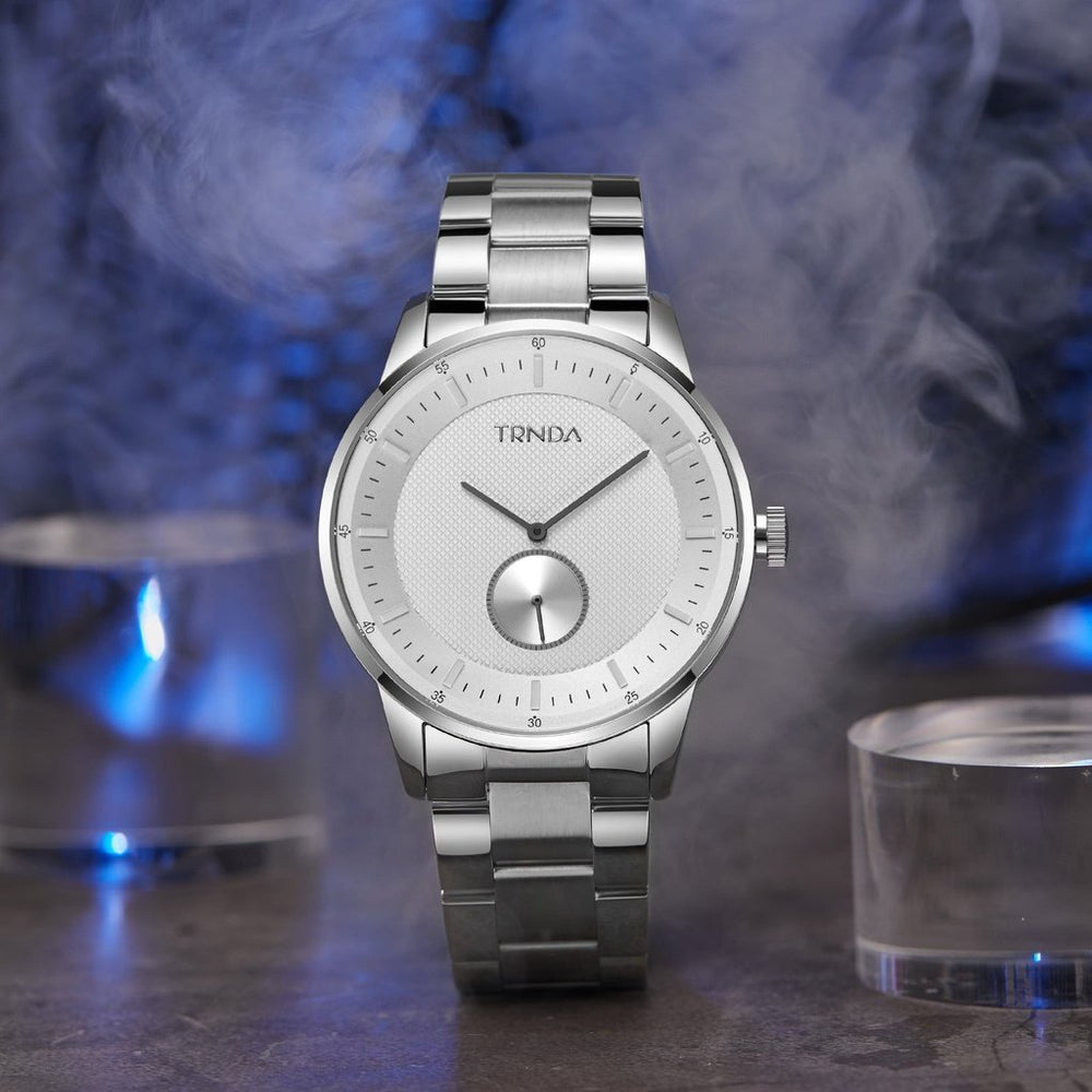 Trnda Men's Stainless Steel Watch, Silver Dial | Trnda-43s by i-watch