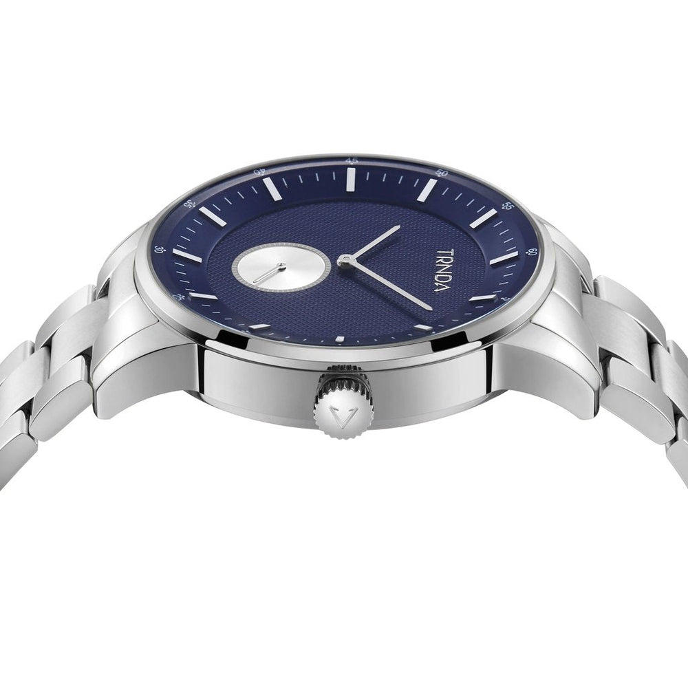 Trnda Men's Stainless Steel Watch, Blue Dial | Trnda-43mm-Silver by i-watch