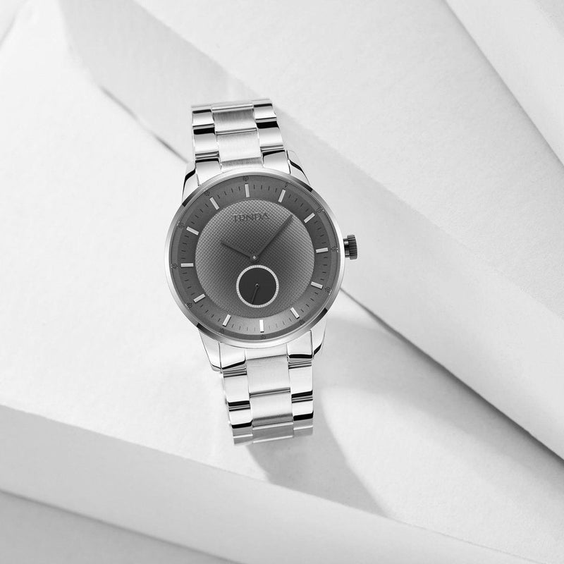 Trnda Men's Stainless Steel Watch, Black Dial | Trnda-43ss by i-watch