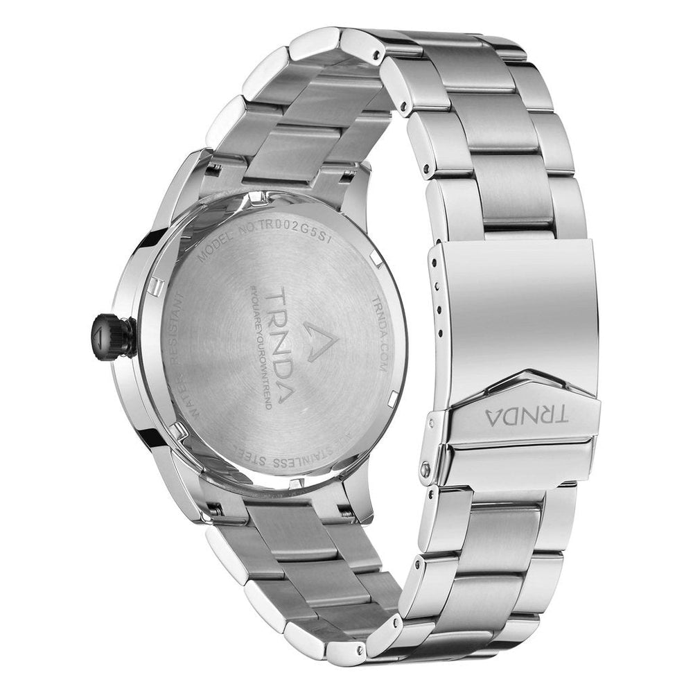 Trnda Men's Stainless Steel Watch, Black Dial | Trnda-43ss by i-watch