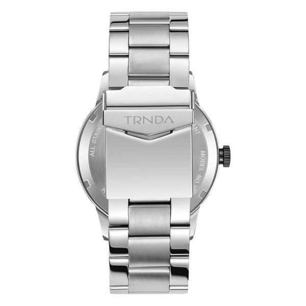 Trnda Men's Stainless Steel Watch, Black Dial | Trnda-43ss by i-watch