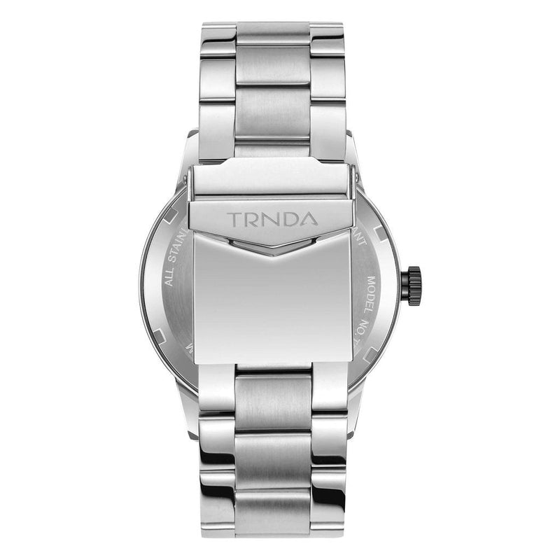 Trnda Men's Stainless Steel Watch, Black Dial | Trnda-43ss by i-watch