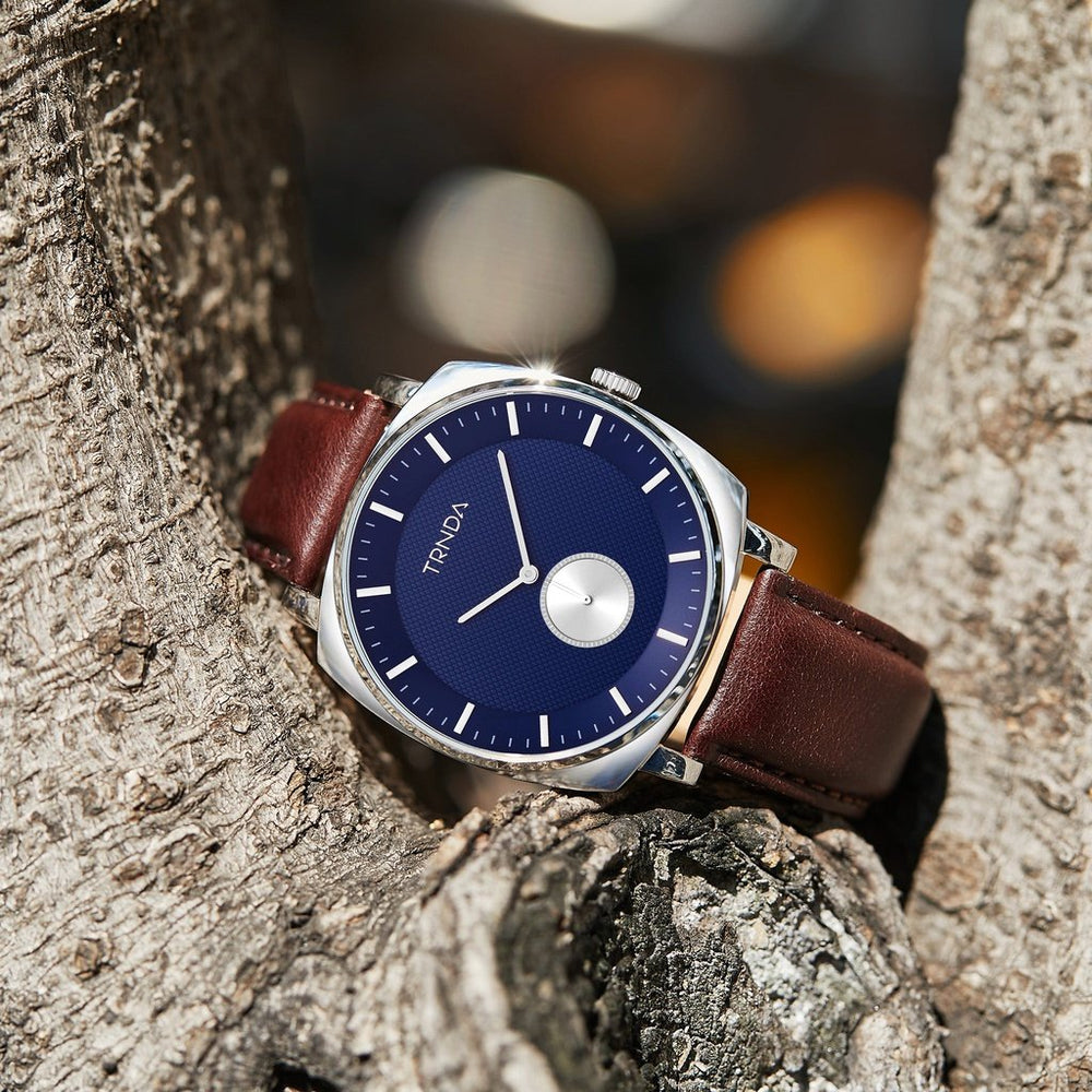 Trnda Men's Silver Stainless Steel Watch, Blue Dial | Trn45ss by i-watch