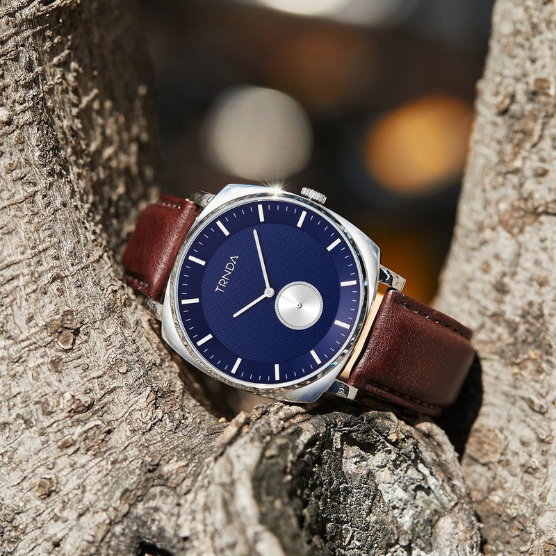 Trnda Men's Silver Stainless Steel Watch, Blue Dial | Trn45ss by i-watch