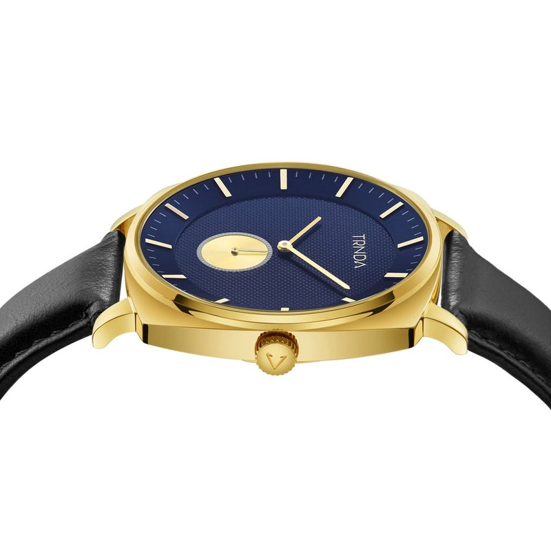 Trnda Men's Gold Stainless Steel Watch, Blue Dial | Tr45bm by i-watch
