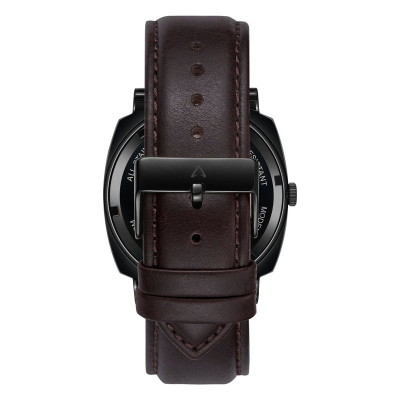 Trnda Men's Stainless Steel Black Watch, Brown Leather | Trn45bdg by i-watch