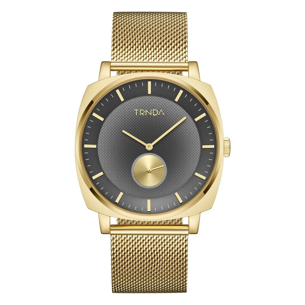 Trnda Men's Gold Stainless Steel Watch, Grey Dial | Trn-Ss45g by i-watch