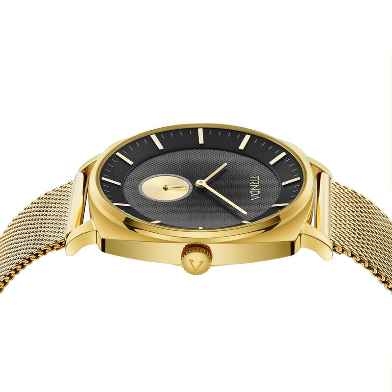 Trnda Men's Gold Stainless Steel Watch, Grey Dial | Trn-Ss45g by i-watch