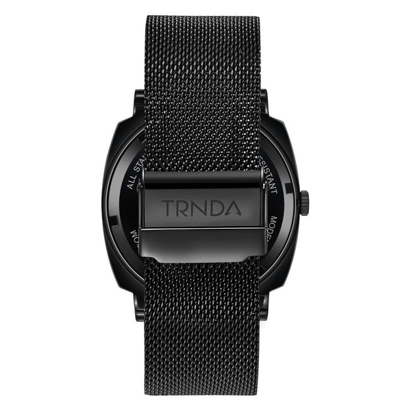 Trnda Men's Stainless Steel Black Watch, Seaweed Green Dial | Trn-045bm by i-watch