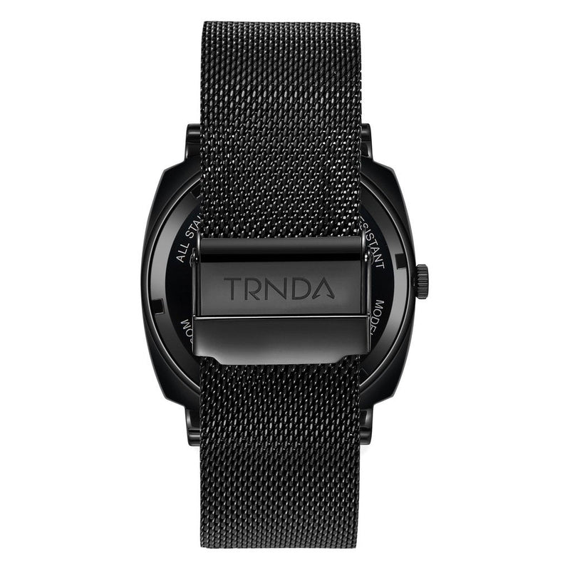 Trnda Men's Stainless Steel Black Watch, Seaweed Green Dial | Trn-045bm by i-watch