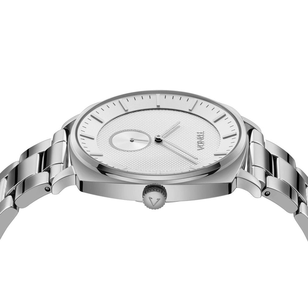Trnda Men's Silver Stainless Steel Watch, Square Dial | Tr45ss by i-watch