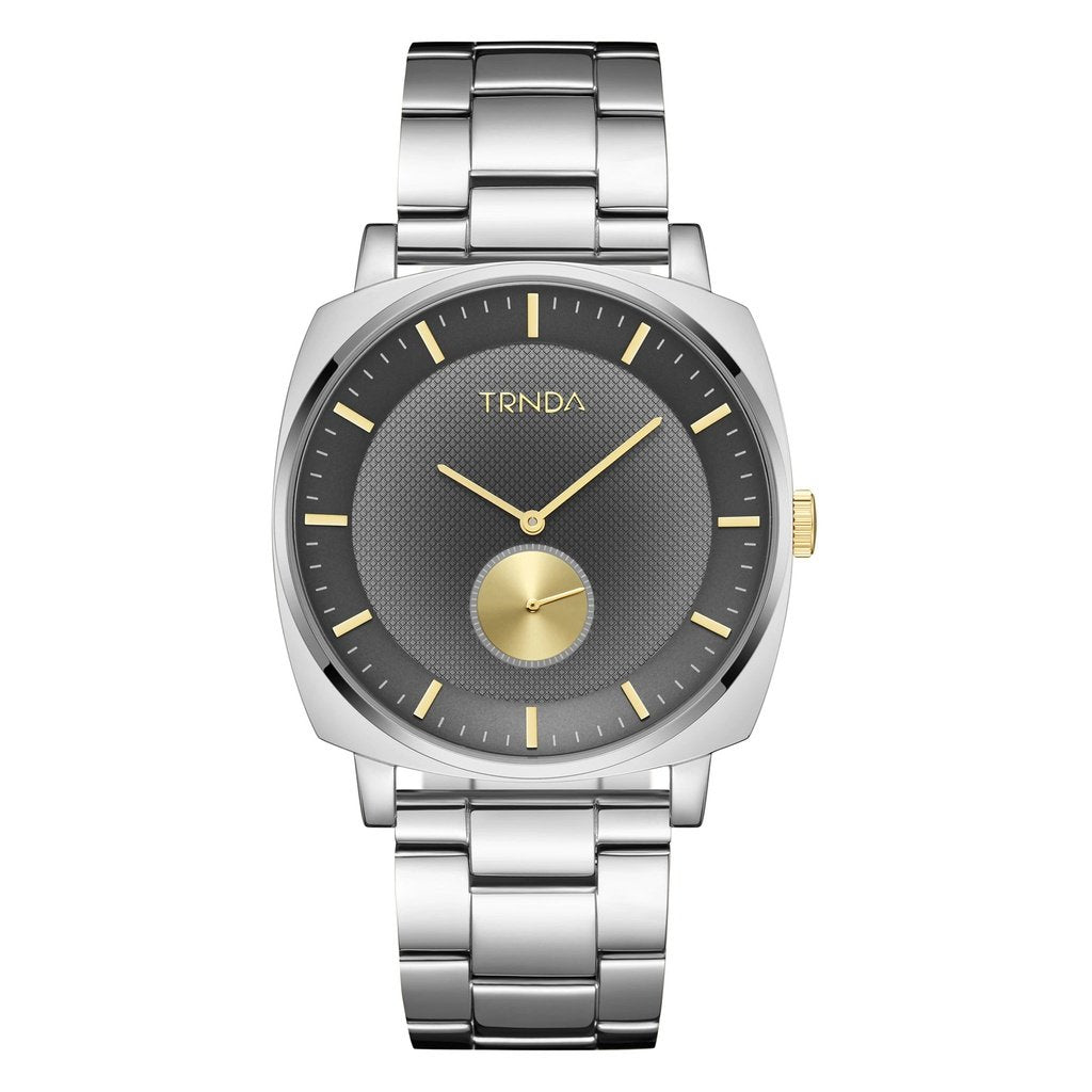 Trnda Men's Stainless Steel Watch, Silver Gradient Dial | Tr45ss by i-watch