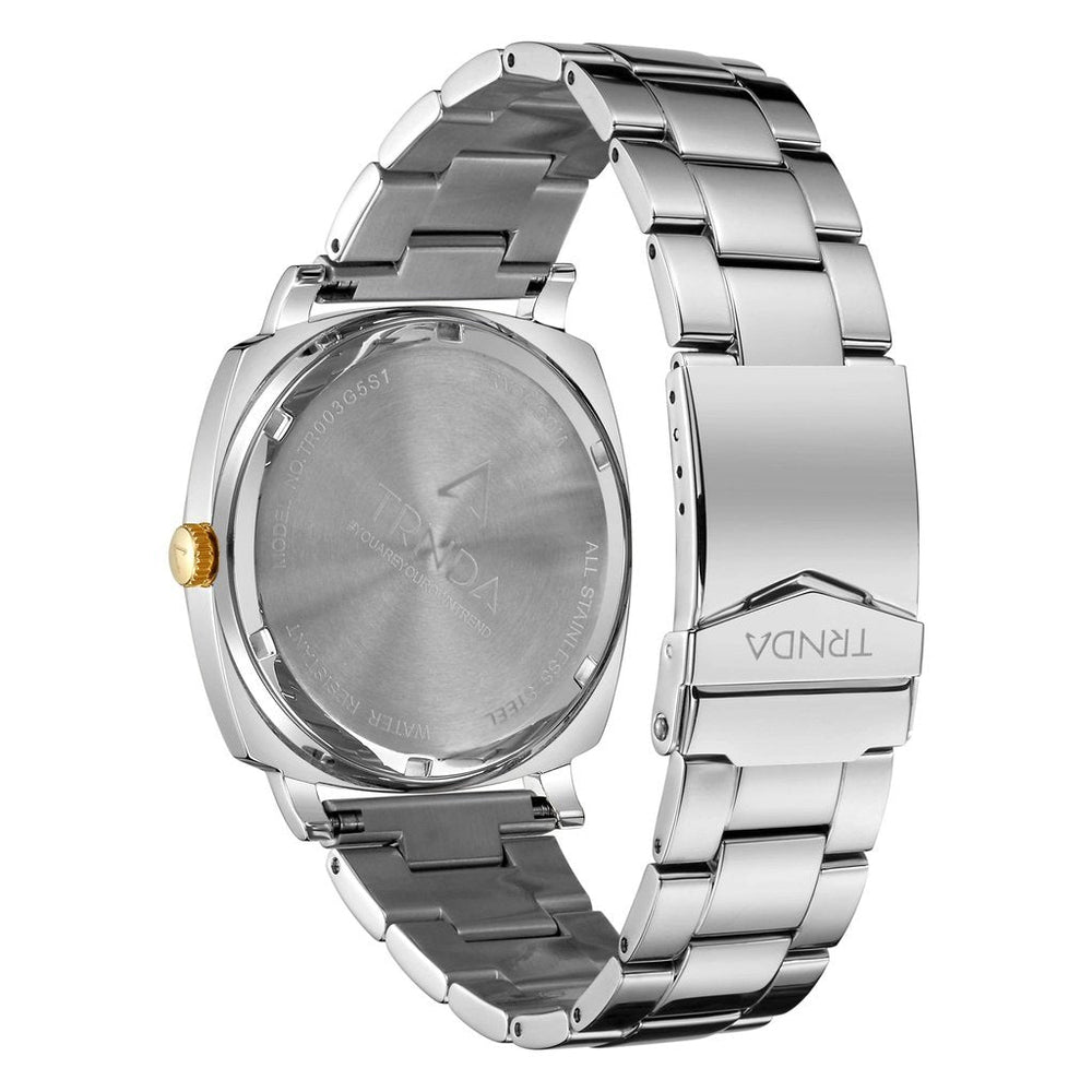 Trnda Men's Stainless Steel Watch, Silver Gradient Dial | Tr45ss by i-watch