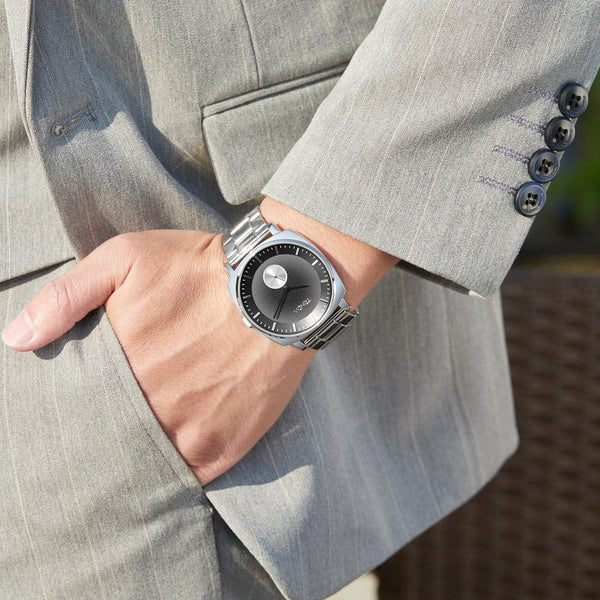 Trnda Men's Stainless Steel Watch, Gradient Dark Grey Dial | Trnda-Sq45 by i-watch