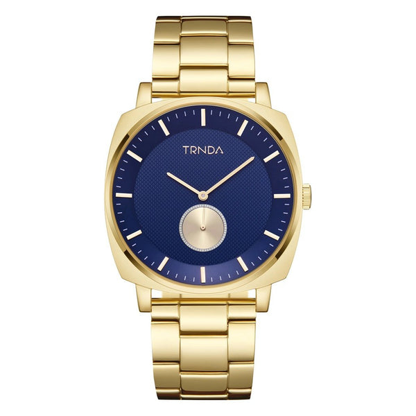 Trnda Men's Gold Stainless Steel Watch, Blue Dial | Tr45gdb by i-watch
