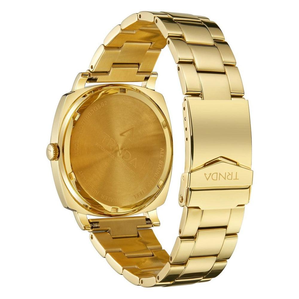 Trnda Men's Gold Stainless Steel Watch, Blue Dial | Tr45gdb by i-watch