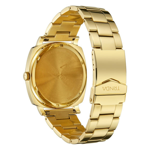 Trnda Men's Gold Stainless Steel Watch, Blue Dial | Tr45gdb by i-watch